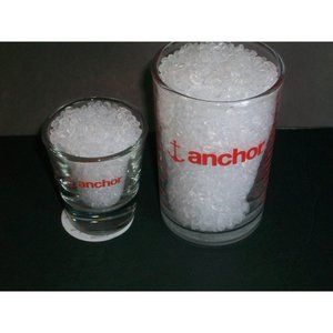 Anchor Hocking Red Kitchen Measuring Shot Glass Set Large Small Tbs Ml Oz Tsp